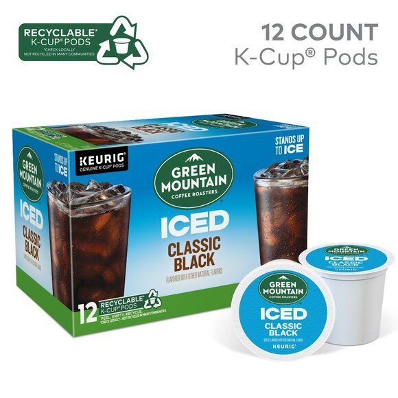 3 Pack Green Mountain Coffee Roasters Brew Over Ice Black, K-Cups, 36 Count - Picture 2 of 3